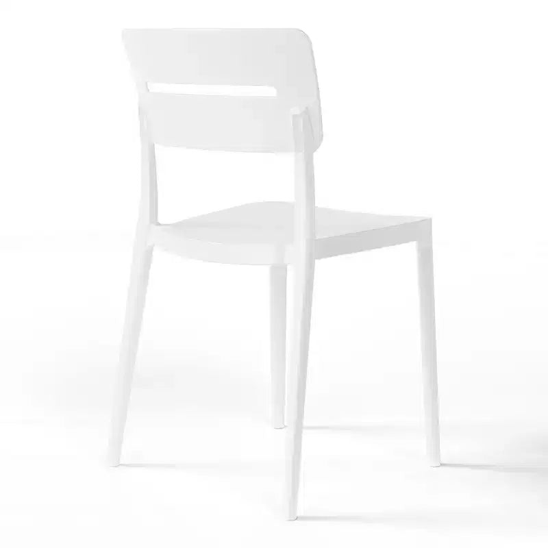 WestinTrends Playa Outdoor Modern Stackable Plastic Patio Dining Chairs (Set of 4), White