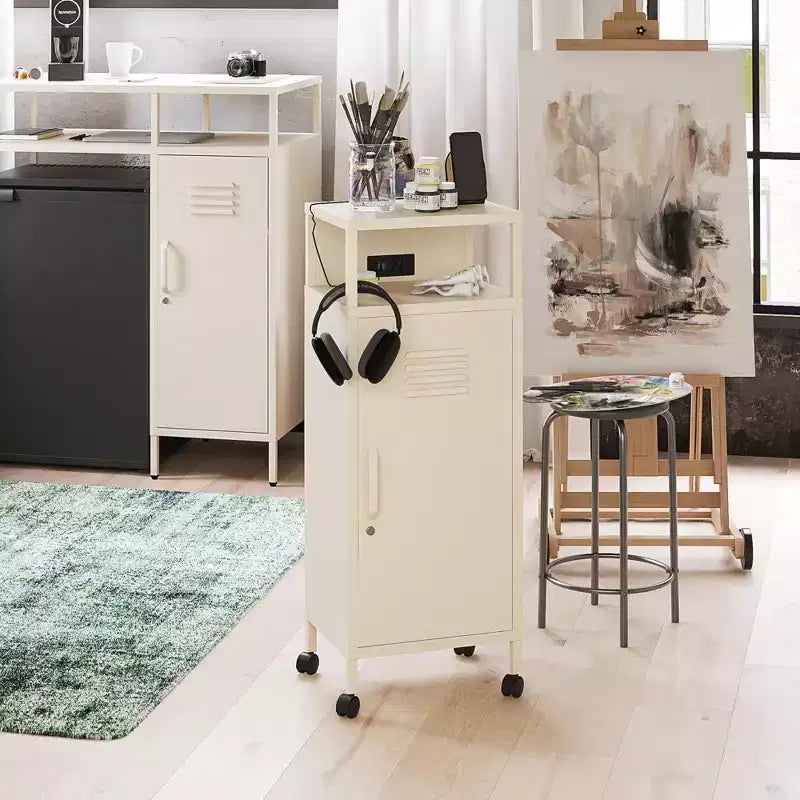 Carrello Contenitore Mobile in Metallo Stile Armadietto Novogratz Cache