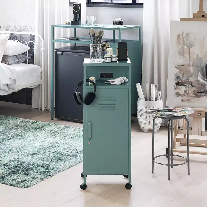 Carrello Contenitore Mobile in Metallo Stile Armadietto Novogratz Cache