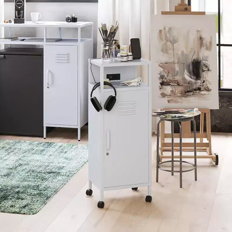 Carrello Contenitore Mobile in Metallo Stile Armadietto Novogratz Cache