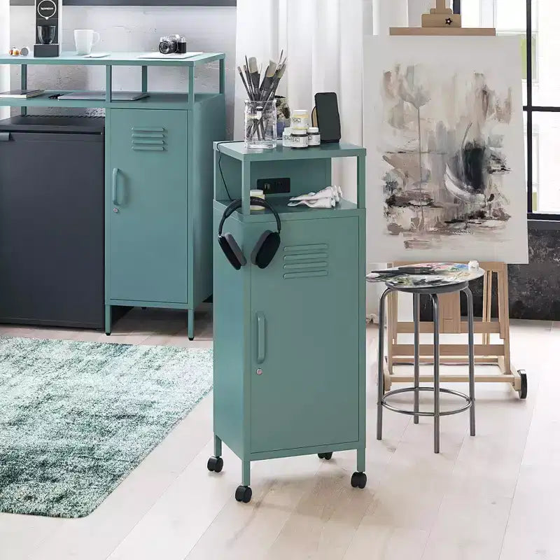 Carrello Contenitore Mobile in Metallo Stile Armadietto Novogratz Cache