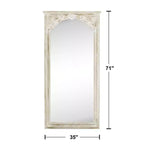 Specchio da terra rettangolare in legno massiccio bianco 180x90x4 cm (senza supporto)