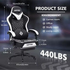 Sedia da Gaming Ergonomica da Ufficio PC Hoffree in Pelle con Massaggio, Poggiapiedi e Regolabile
