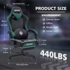 Sedia da Gaming Ergonomica da Ufficio PC Hoffree in Pelle con Massaggio, Poggiapiedi e Regolabile