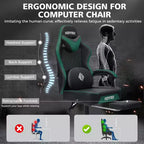 Sedia da Gaming Ergonomica da Ufficio PC Hoffree in Pelle con Massaggio, Poggiapiedi e Regolabile