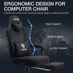 Hoffree Sedia da gaming massaggiante traspirante con poggiapiedi e regolabile, sedia da ufficio ergonomica per PC