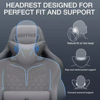 Hoffree Sedia da gaming massaggiante traspirante con poggiapiedi e regolabile, sedia da ufficio ergonomica per PC