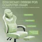 Hoffree Sedia da gaming massaggiante traspirante con poggiapiedi e regolabile, sedia da ufficio ergonomica per PC