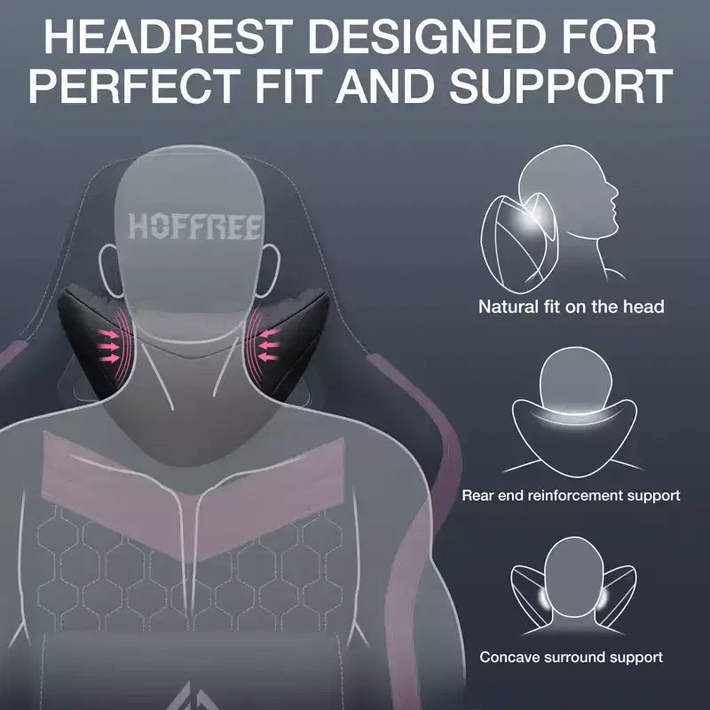 Hoffree Sedia da gaming massaggiante traspirante con poggiapiedi e regolabile, sedia da ufficio ergonomica per PC