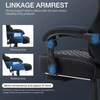 Hoffree Sedia da gaming massaggiante traspirante con poggiapiedi e regolabile, sedia da ufficio ergonomica per PC