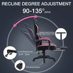 Hoffree Sedia da gaming massaggiante traspirante con poggiapiedi e regolabile, sedia da ufficio ergonomica per PC