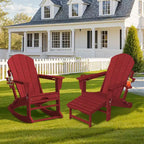 Sedia a Dondolo Adirondack con Poggiapiedi Retraibile e Portabicchieri, Sedia Pieghevole Adirondack in HDPE per Tutte le Condizioni Atmosferiche, Sedia da Pozzo del Fuoco per Verande, Patii