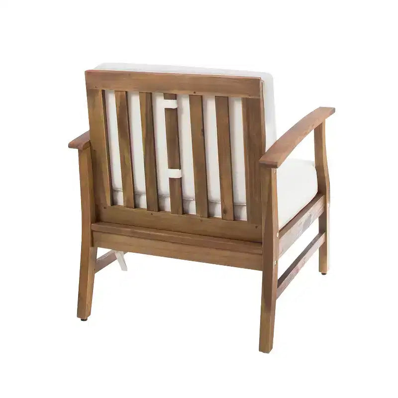 GDFStudio Abena Outdoor Acacia Wood Club Chair with Cushions