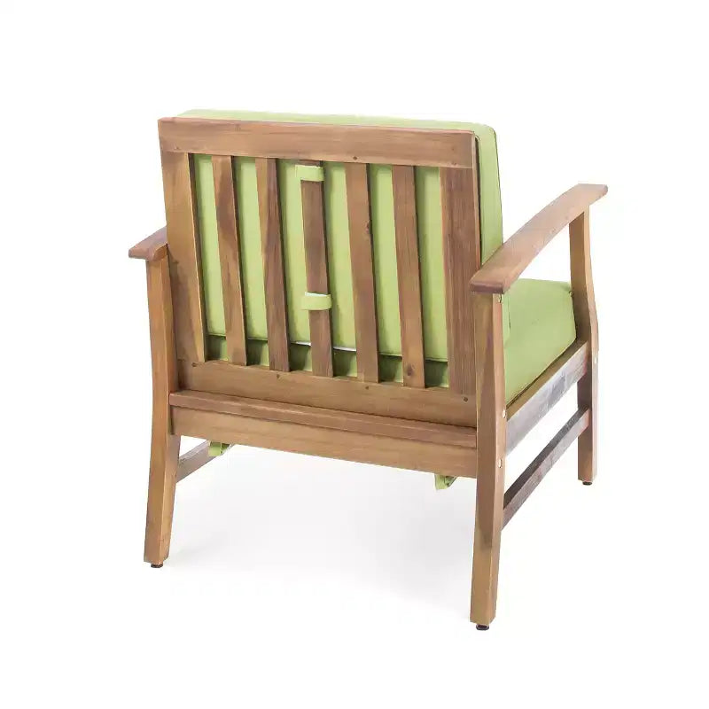 GDFStudio Abena Outdoor Acacia Wood Club Chair with Cushions