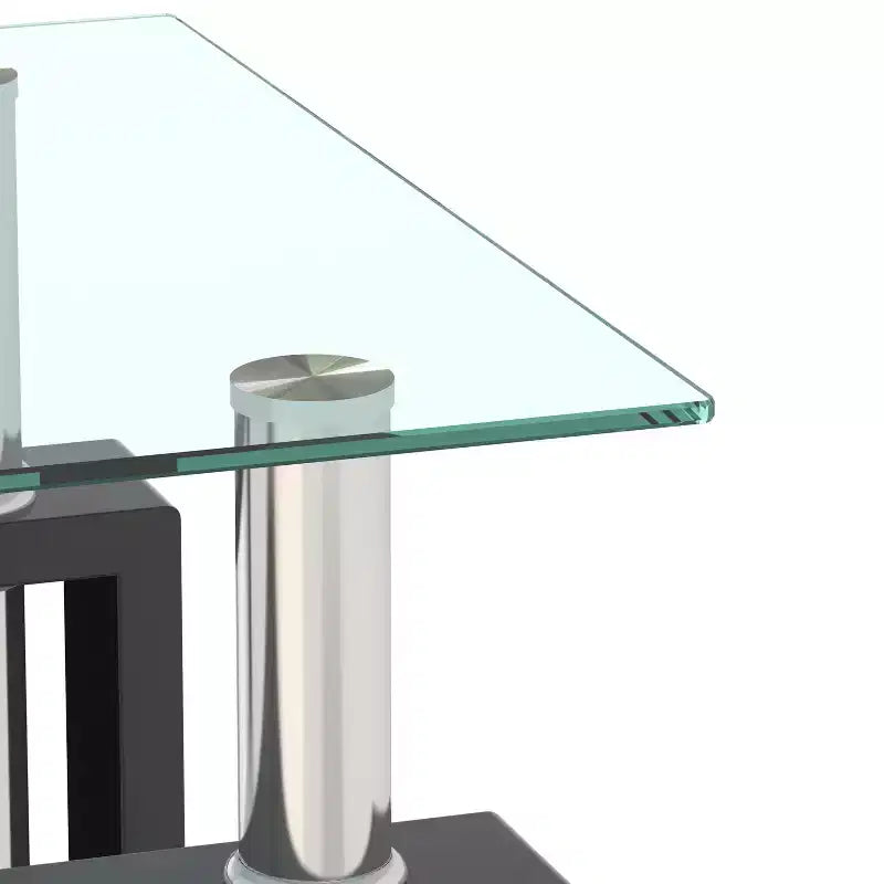 MAYEERTY Tavolino Moderno in Vetro Temperato, Tavolino Laterale Quadrato per Soggiorno Camera da Letto, Set da 2, Trasparente