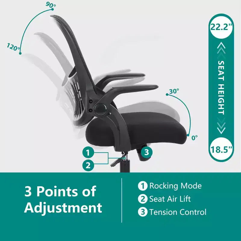 Enhanced Comfort: Tall Office Chair with Adjustable Foot Ring, Fits Standing Desks, Counter Height