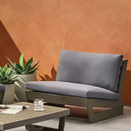 GDFStudio Emma Outdoor Acacia Wood Club Chair with Cushions