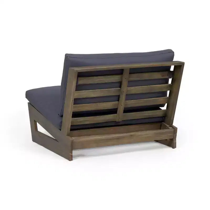 GDFStudio Emma Outdoor Acacia Wood Club Chair with Cushions