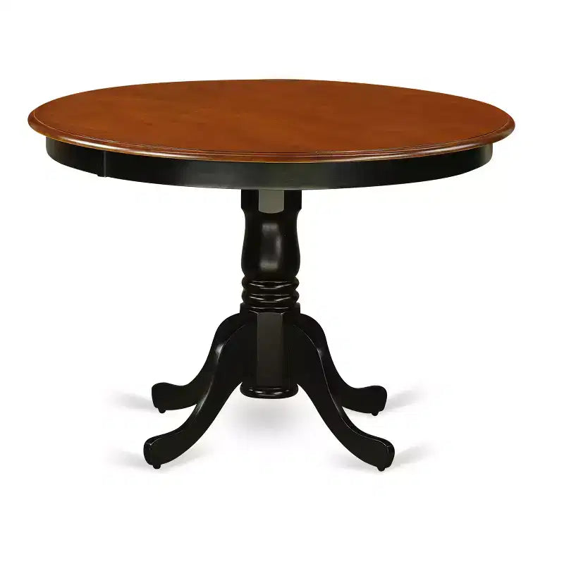 Set da pranzo rotondo Hartland contemporaneo nero e ciliegio
