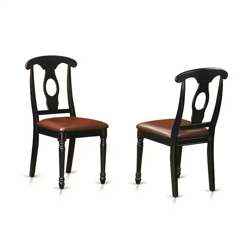 Set da pranzo rotondo Hartland contemporaneo nero e ciliegio