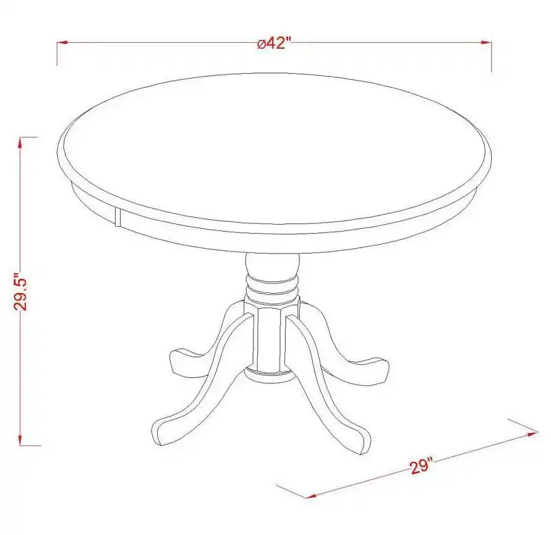 Set da pranzo rotondo Hartland contemporaneo nero e ciliegio