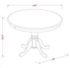 Set da pranzo rotondo Hartland contemporaneo nero e ciliegio