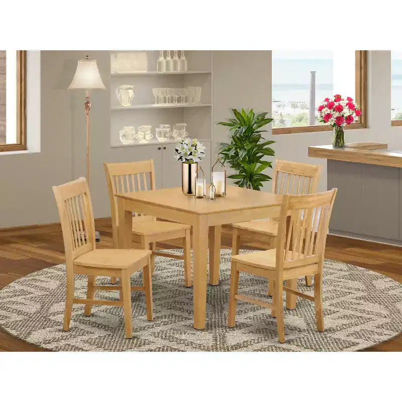 Set da tavolo da cucina piccolo HomeStock - Tavolo quadrato e sedie da pranzo da cucina