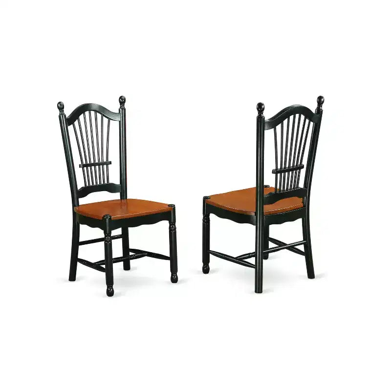 HomeStock KEDO5-BCH-W 5 Piece Dining Set Oval Kitchen Table with Chairs Black Cherry