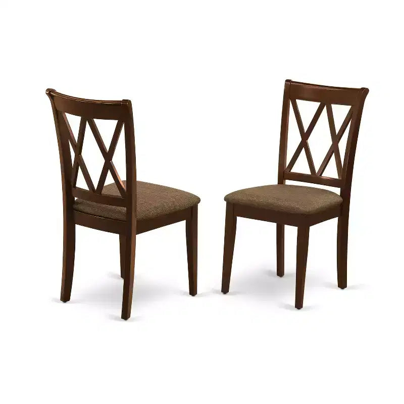 HomeStock Mahogany Round Dining Table Set with Chairs