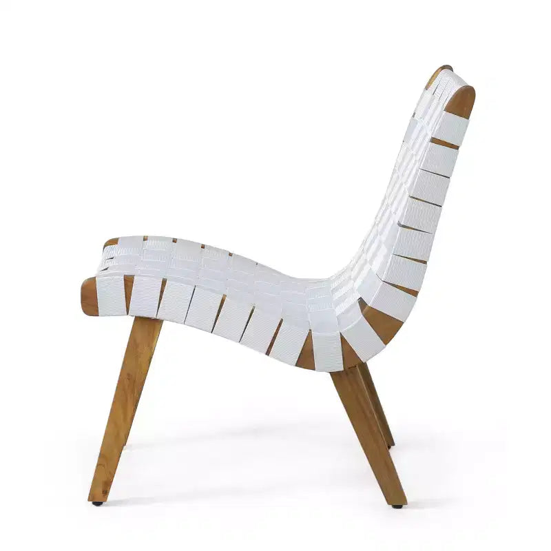 GDFStudio Ocilla Sedie Lounge da Esterno in Legno di Acacia e Corda Intrecciata (Set da 2)