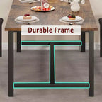Dining Table Set for 4-6, Large Extendable Wooden Kitchen Table Set for 6, Rectangle Kitchen Table Set with 2 Upholstered Benches
