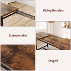 Dining Table Set for 4-6, Large Extendable Wooden Kitchen Table Set for 6, Rectangle Kitchen Table Set with 2 Upholstered Benches