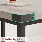 Dining Table Set for 4-6, Large Extendable Wooden Kitchen Table Set for 6, Rectangle Kitchen Table Set with 2 Upholstered Benches