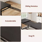 Dining Table Set for 4-6, Large Extendable Wooden Kitchen Table Set for 6, Rectangle Kitchen Table Set with 2 Upholstered Benches