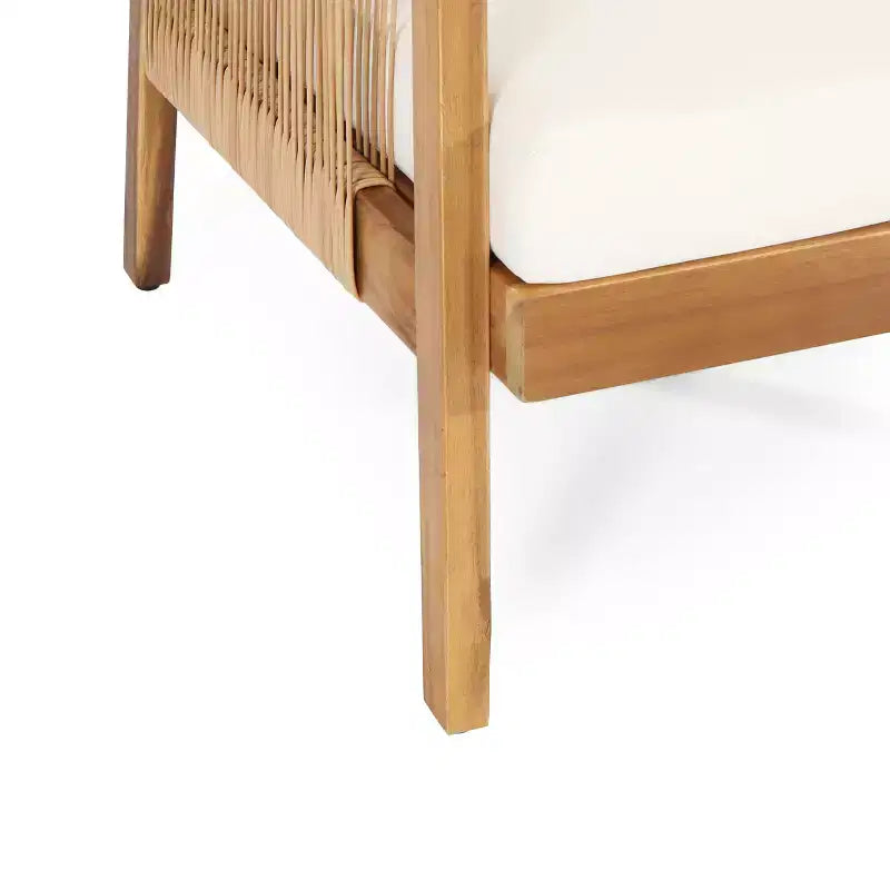 Christopher Knight Home Allerton Outdoor Acacia Wood and Wicker Club Chair with Cushions, Teak and Beige