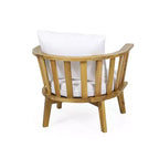 Christopher Knight Home Dean Sedie Club da esterni in legno di acacia con cuscini (set da 2), bianco e teak