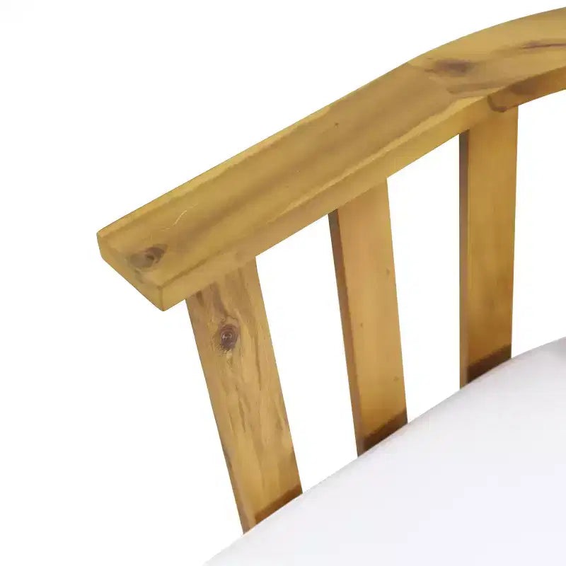 Christopher Knight Home Dean Sedie Club da esterni in legno di acacia con cuscini (set da 2), bianco e teak