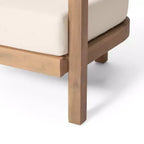 Christopher Knight Home Aston Outdoor Acacia Wood Club Chair with Cushions, Weathered Brown and Beige