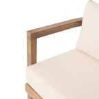 Christopher Knight Home Aston Outdoor Acacia Wood Club Chair with Cushions, Weathered Brown and Beige