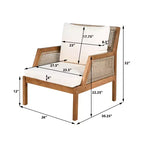 Christopher Knight Home Grania Poltrona Club da Giardino in Rattan e Legno di Acacia con Cuscino, Marrone/Crema