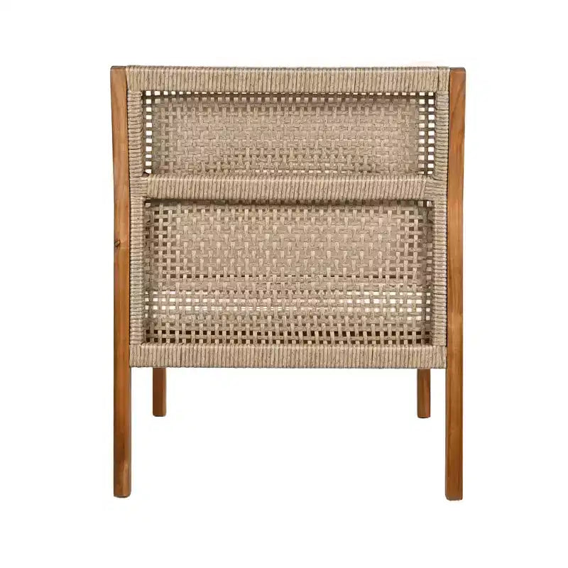 Christopher Knight Home Grania Poltrona Club da Giardino in Rattan e Legno di Acacia con Cuscino, Marrone/Crema