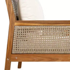 Christopher Knight Home Grania Poltrona Club da Giardino in Rattan e Legno di Acacia con Cuscino, Marrone/Crema