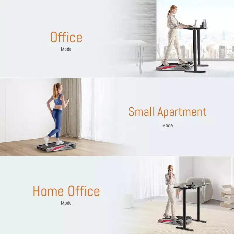 Tapis Roulant EGOFIT Walker Pro M1 - Grigio Freddo, Sottoscrivania, Inclinazione 5%, Display LCD