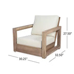 Christopher Knight Home Westchester Outdoor Acacia Wood Club Chairs with Cushions (Set of 4), Brown/Beige
