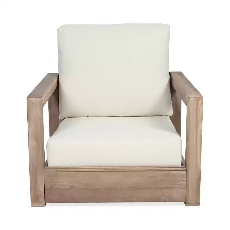 Christopher Knight Home Westchester Outdoor Acacia Wood Club Chairs with Cushions (Set of 4), Brown/Beige