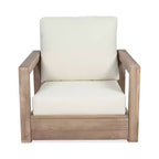 Christopher Knight Home Westchester Outdoor Acacia Wood Club Chairs with Cushions (Set of 4), Brown/Beige