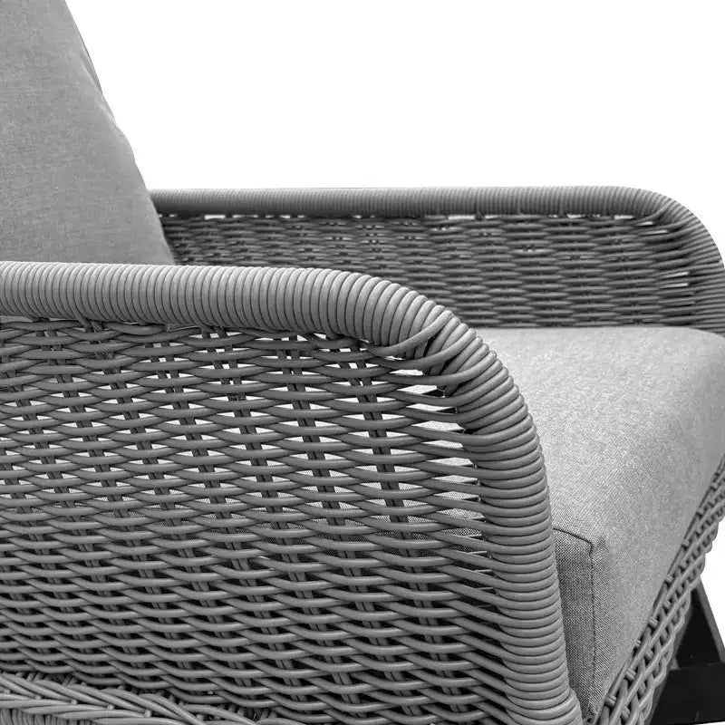 Elegant Wicker Rocking Chair with Cushions, Wooden Glider Rocker Recliner w/ Rattan Armrest Perfect for Indoor and Outdoor Use - ModernLuxe