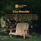 All Things Cedar Handcrafted Wooden Adirondack Loveseat Chair, Comfortable Outdoor Seat for Deck and Patio Furniture, Natural Finish