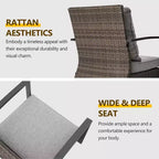 Heynemo Patio Swivel Dining Chairs with 360-Degree Rotating, All Weather Rattan Chairs with Cushions & Metal Frame for Porch, Bistro, Balcony