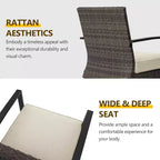 Heynemo Patio Swivel Dining Chairs with 360-Degree Rotating, All Weather Rattan Chairs with Cushions & Metal Frame for Porch, Bistro, Balcony